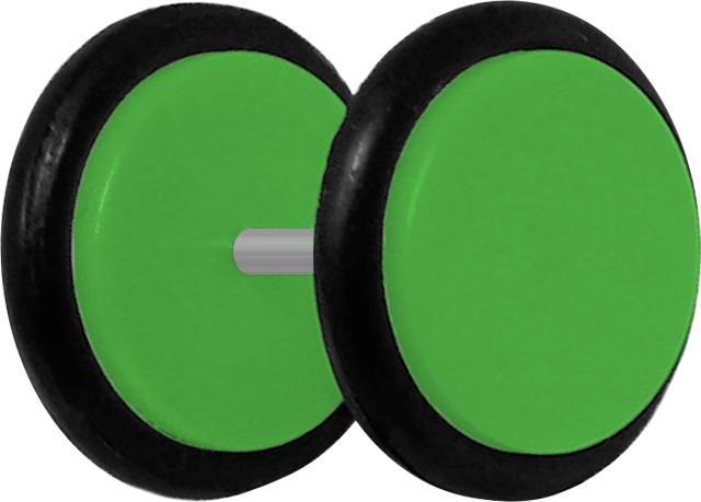 Produktbild Star Piercing Fake Plug grün mit O-Ring (ohne Messing, Acryl)