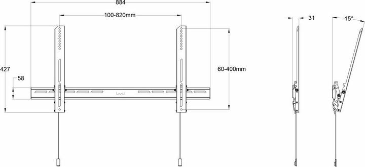 Actual product image Multibrackets Tilt Air Large (Wall, 85", 70 kg)