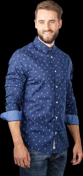 Actual product image Scotch & Soda Ditsy Printed Poplin Shirt Long Sleeve Blue (L)