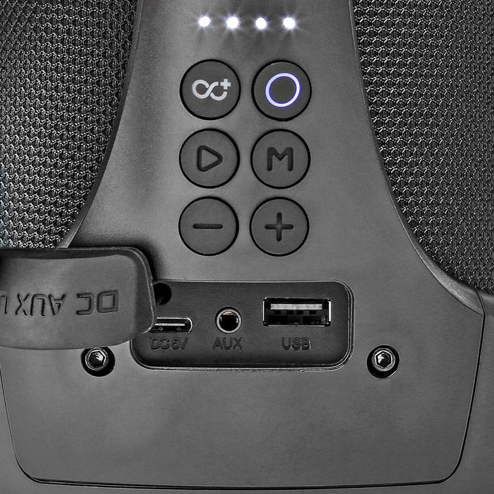 Actual product image Nedis Bluetooth® Party Boombox 6 hrs 2.0 50 W Media Playback: AUX/USB IPX5 Linkable Carrying Handle (6 h, Rechargeable battery operated)