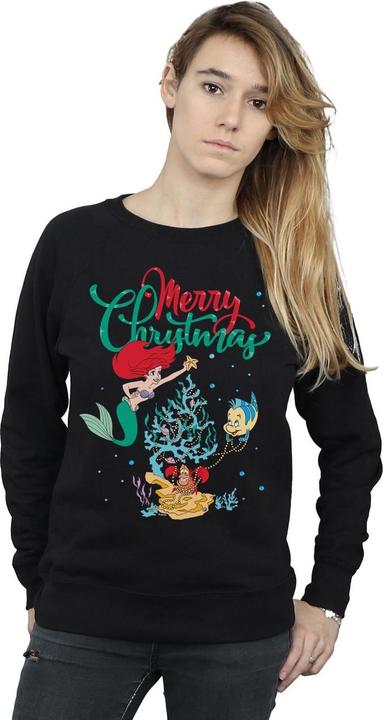 Actual product image Disney Womens/Ladies Princess Ariel Merry Christmas Sweatshirt (L)