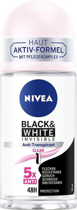 Produktbild NIVEA Black & White Invisible Clear (Roll-on, 50 ml)