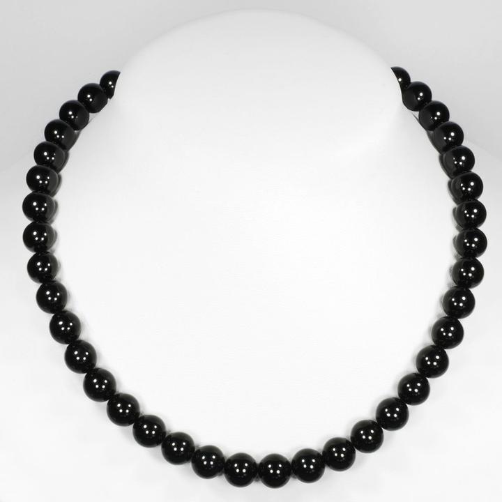 Actual product image Bijouteria Stone necklace (Stainless steel, Onyx, 40 cm)