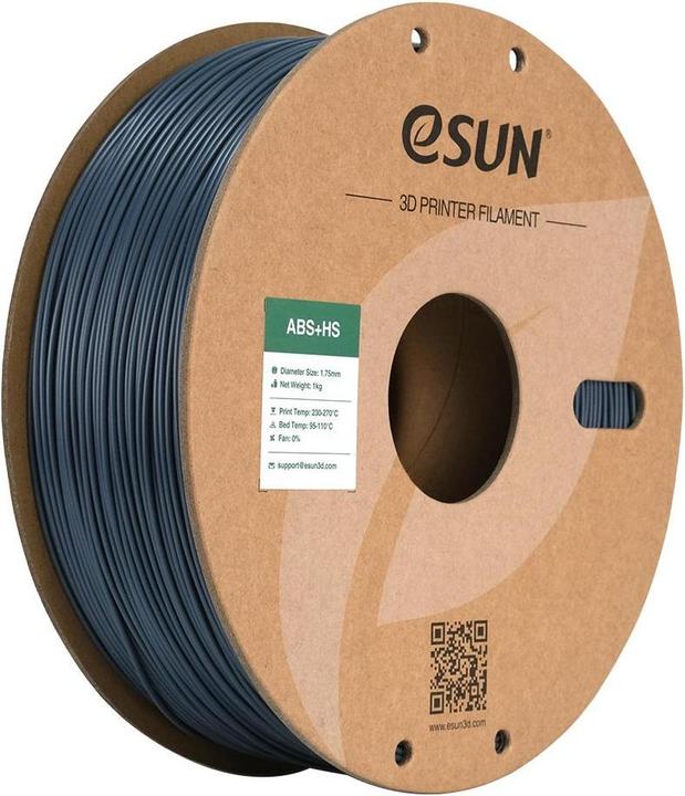Actual product image eSUN EABS+HS 1.75mm GREY 1kg (ABS, 1.75 mm, 1000 g, Grey)