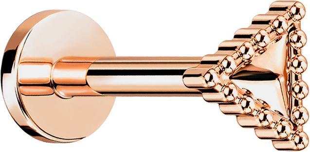 Actual product image Star Piercing Micro Labret internal thread rose gold triangle with ball rim (Surgical steel 316L, Brass)