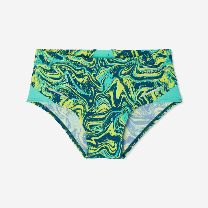 Actual product image Nabaiji Badehose Slip Herren Kastenform - 900 Print gelb/grün (XL)