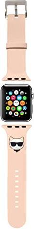 Immagine prodotto Karl Lagerfeld KLAWMSLCP Cinturino Apple Watch 38/40 / 41 mm rosa / cinturino rosa Silicone Choupette Heads (38 mm, 40 mm, Silicone)