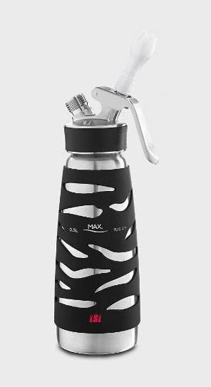 Actual product image ISI Desert Whip bottle stainless steel brushed head BLACK 0.5 litre (0.50 l)