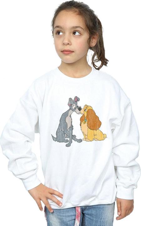Actual product image Disney Girls Lady And The Tramp Distressed Kiss Sweatshirt (116)
