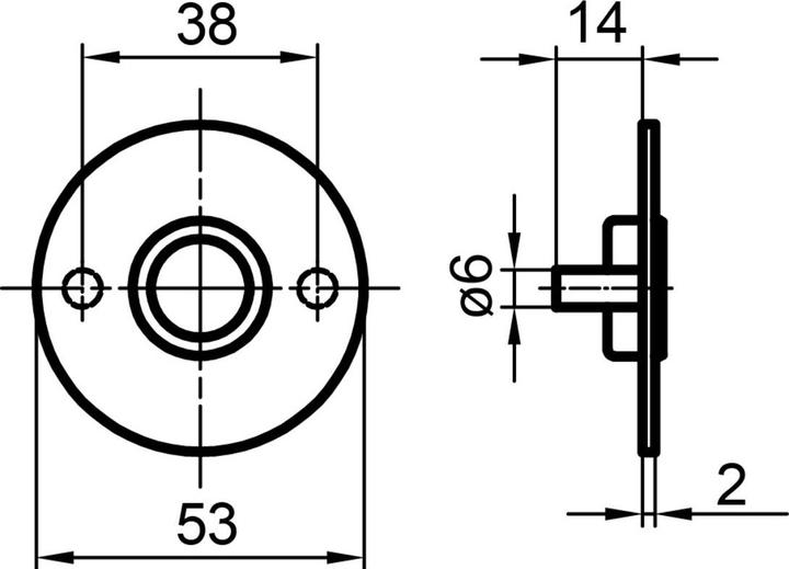 Produktbild Glutz Piatto Drückerrosetten glide 51017 aussen (Türrosette)