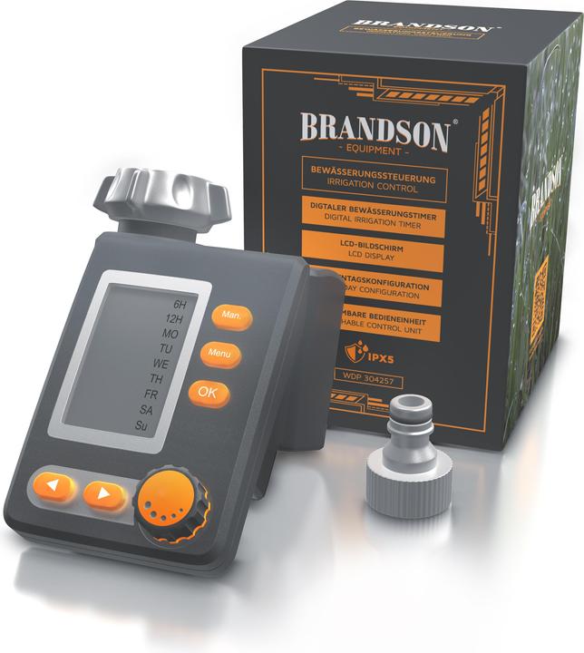 Produktbild Brandson Bewässerungscomputer, Wasserzeitschaltuhr, Bewässerungsuhr, Display, Bewässerungssteuerung digital (Bewässerungscomputer)