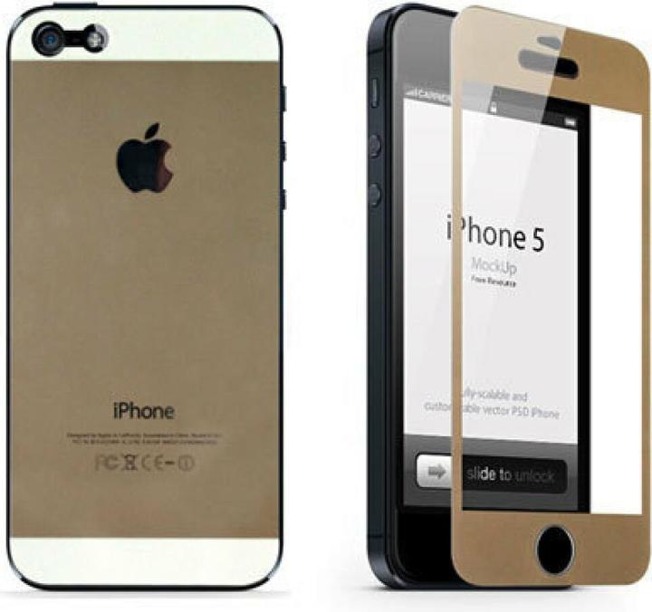 Actual product image Okmore 9H protective glass 2 in 1 for iPhone 5s (1 Piece, Apple iPhone 5s)