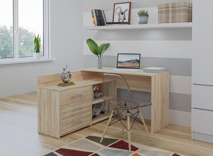 Actual product image Topeshop Biurko narożne + komoda DANY 120x50xH76 sonoma (50 x 120 x 76 cm)