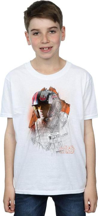 Actual product image Star Wars Boys The Last Jedi Poe Dameron Brushed T-Shirt (128)
