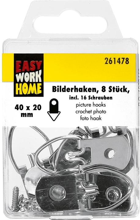 Image du produit Easy Work EW Crochets pour tableaux, 8 pièces, 45mm