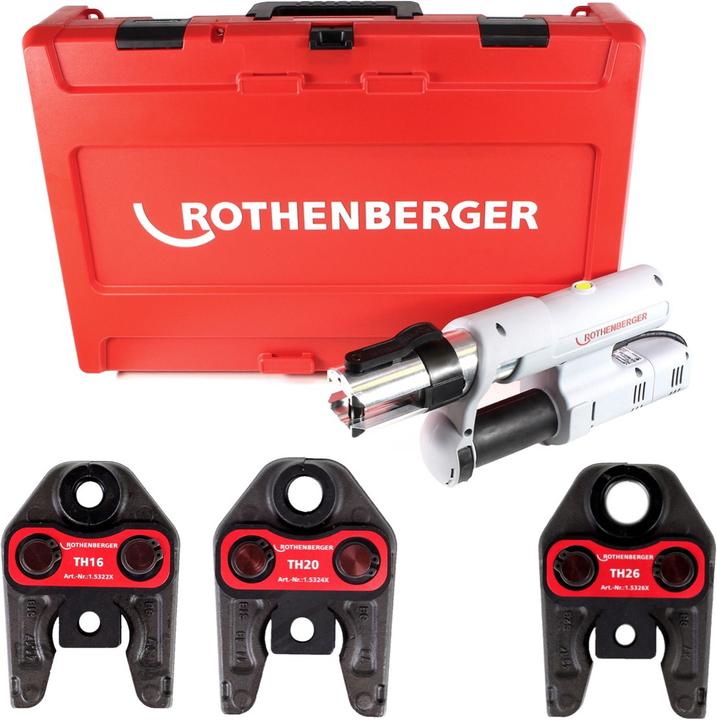 Produktbild Rothenberger ROMAX AC ECO Set TH 230 V Pressmaschine Typ C für Netzbetrieb im Transportkoffer + 3 x (590 mm)