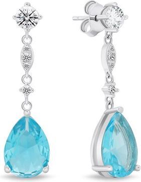 Actual product image Brilio Silver - Silver dangle earrings withue zircons EA760WAQ