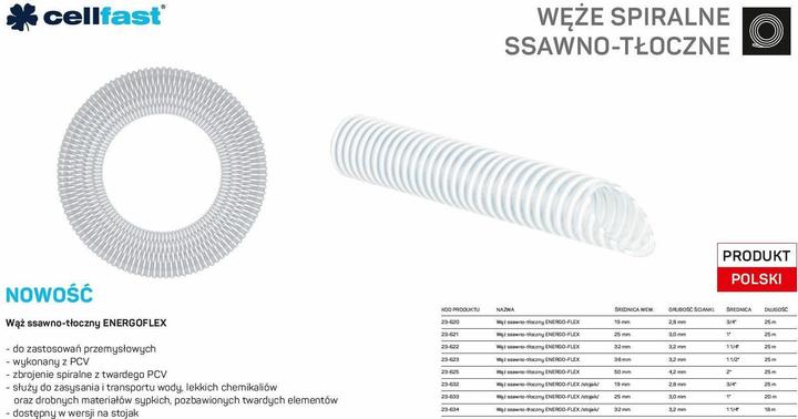 Image du produit Cellfast C.WĄŻ SSAWNO-TŁOCZNY DO POMP 32mm x 16mb BEZBARWNY ENERGO-FLEX NA STOJAK (16 m, 32 mm)