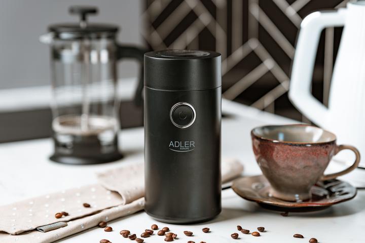 Produktbild Adler Coffee grinder AD4446bs 150 W, Coffee beans capacity 75 g, Lid safety switch, Juodas (EU-Stecker)