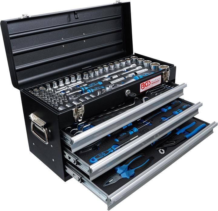 Produktbild BGS Metall-Werkzeugkoffer 3 Schubladen mit 143 Werkzeugen (3312 Teile)