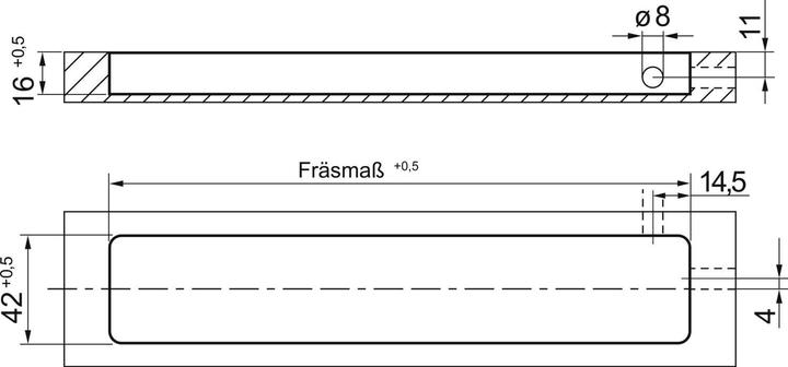 Actual product image Elektra LED recessed light LD8010 EF Dimm. 334mm, 6 W, 3000K warm white, aluminium (270 lm)