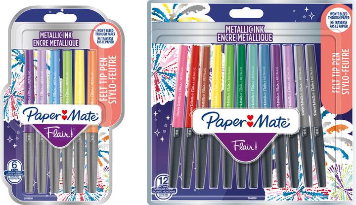 Produktbild Paper Mate Faserschreiber Flair 6er METALLIC M (Multicolor, 6 x)