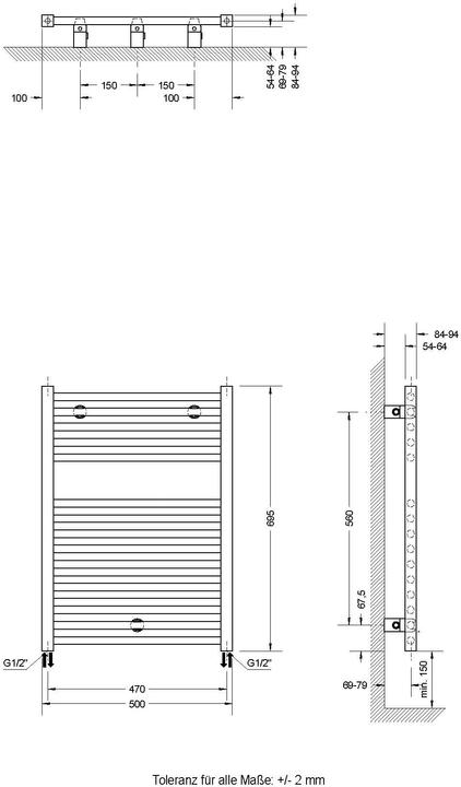 Image du produit Schulte Radiateur de salle de bains à eau chaude Turbo (307 W, 50x70 cm) (50 cm, 9.40 cm, 69.50 cm)