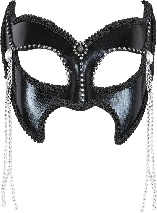 Image du produit Widmann Maske Domino glänzend mit Strass und Perlen