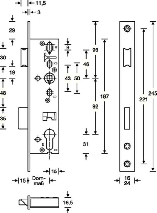 Actual product image SSF Tubular frame mortise lock Series 01 (Mortise lock)
