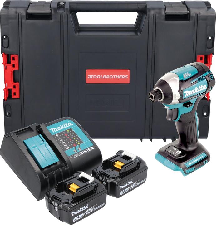 Actual product image Makita DTD 154 SFJ-R Cordless impact wrench 18V 1/4" 175Nm Brushless + 2x rechargeable battery 3.0 Ah + (Rechargeable battery operated)