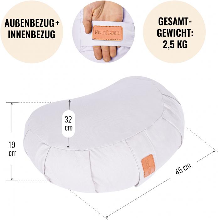 Actual product image Gorilla Sports Yoga crescent pillow