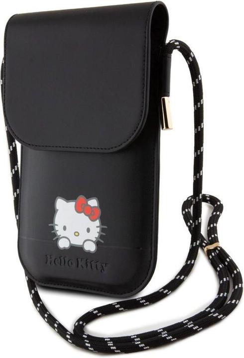 Hello Kitty PU Smooth Leather Crossbody Case - black