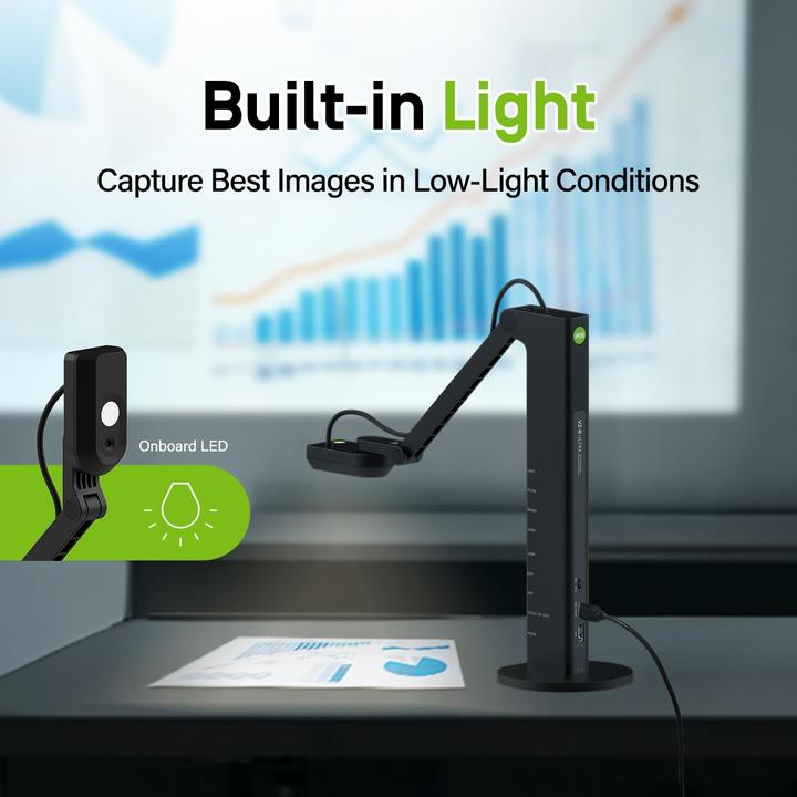 Image du produit Ipevo VZ- R Ultra HDMI/USB 13MP DocuWebcam (DHU, 27 x 48 cm)