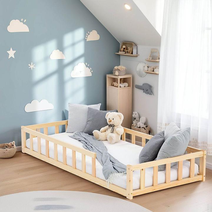 Immagine prodotto Juskys Kinderbett mit Matratze & Lattenrost (90 x 200 cm)