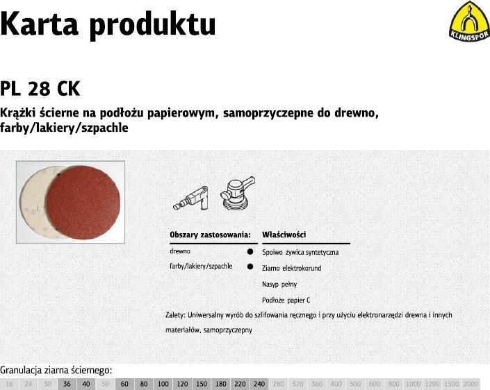 Immagine prodotto Klingspor Disco abrasivo pl28ck fi = 125 gr 180 (45745c) confezione da 50 pz. (180)