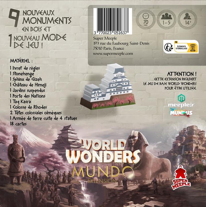 Actual product image Super Meeple World Wonders - extension Mundo (f) (French)