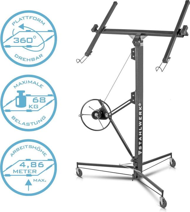 Produktbild Stahlwerk Plattenheber PH-465 ST 1,92-4,86 m, bis 68 kg belastbar (68 kg)