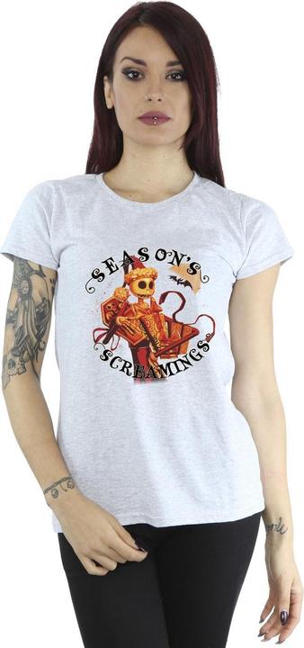 Actual product image Disney Womens/Ladies The Nightmare Before Christmas Seasons Screamings Cotton T-Shirt (L)