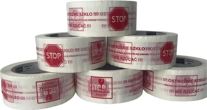 Produktbild Bestpak BSTech Klebeband mit Aufdruck 48x100m „Careful glass“ 6 Stk (48 mm)