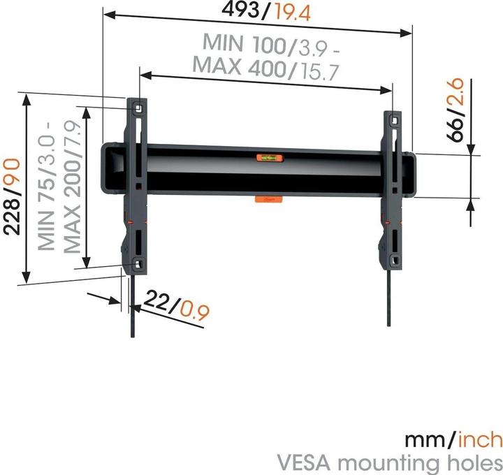 Actual product image Vogels TVM 3405 SP (Wall, 77", 50 kg)