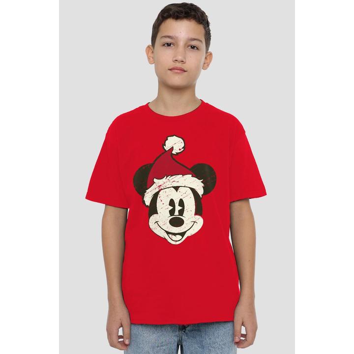 Actual product image Disney Childrens/Kids Mickey Mouse Santa Face T-Shirt (152, 158)