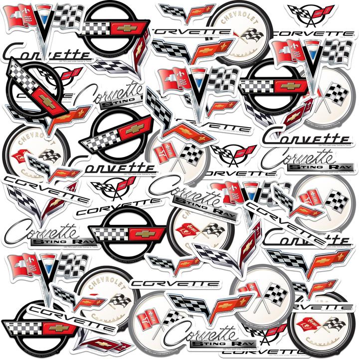 Immagine prodotto Chevrolet Corvette Deluxe Logo Adesivi Misura Confezione 50