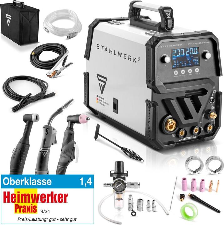 Immagine prodotto Stahlwerk CTM-250 ST Saldatrice combinata digitale 5-in-1 con inverter da 200 A