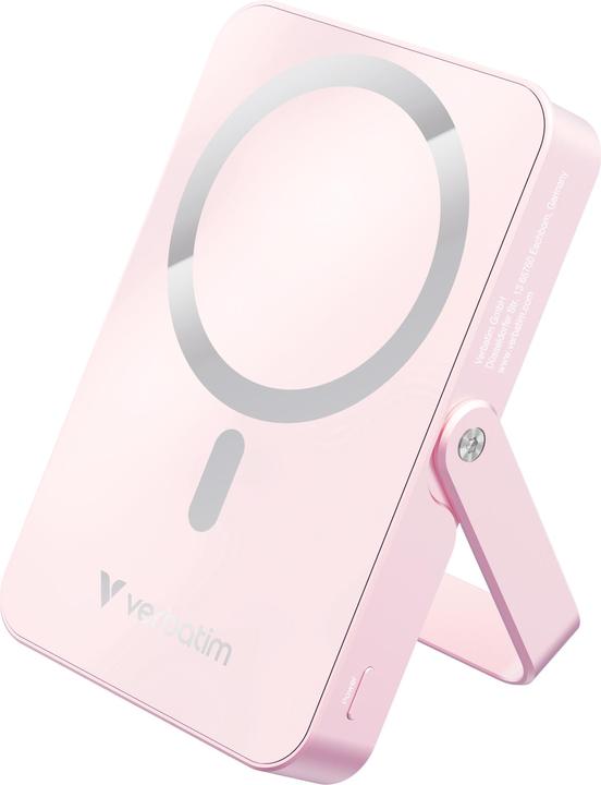 Verbatim Charge ‘n’ Go Power Bank with Stand Magnetic Wireless 10000mAh - Pink (10000 mAh, 20 W, 37 Wh)