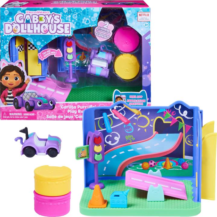 Actual product image Spin Master Gabby's Dollhouse Carlita Purr-ific Play Room