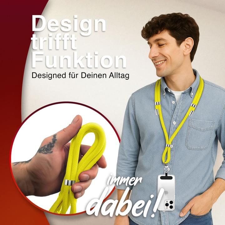 Actual product image Nalia HoldMe Lanyard Handykette – Universal Trageband für Smartphones - Verstellbar, Soft & Elastisch