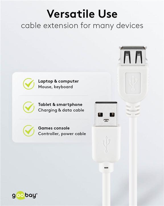 Produktbild Goobay USB A – USB A (1.80 m, USB 2.0)