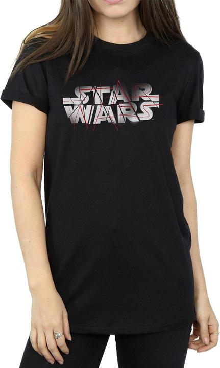 Actual product image Star Wars Womens/Ladies The Last Jedi Spray Logo Cotton Boyfriend T-Shirt (3XL)