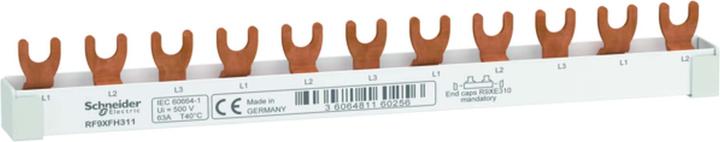 Immagine prodotto Schneider Electric Resi9 Barra di fase a forcella, 3P, 11 TE, 63A, tagliabile a piacere