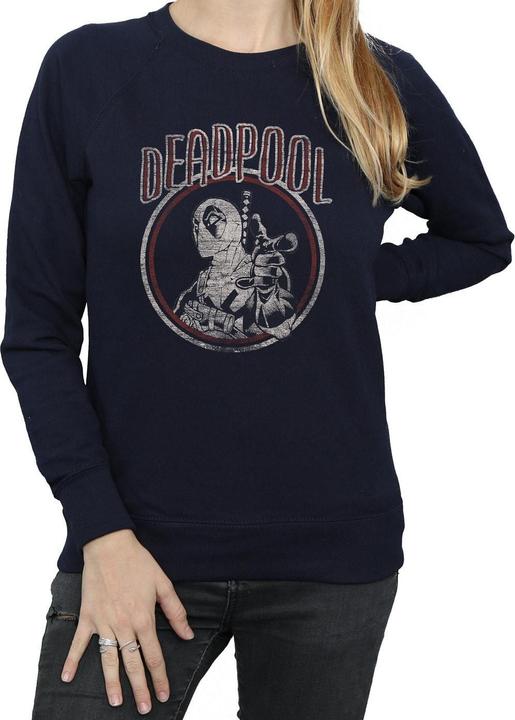 Actual product image Womens/Ladies Deadpool Vintage Circle Sweatshirt (S)